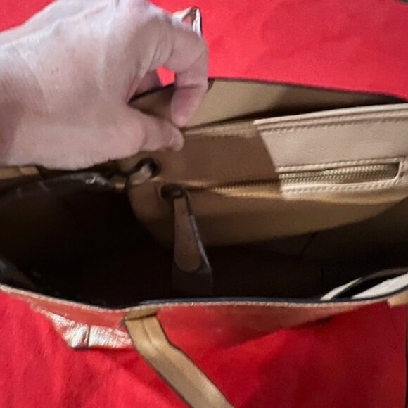 Metallic Gold Tote Bag with Matching Zip Pouch - Picture 5 of 5
